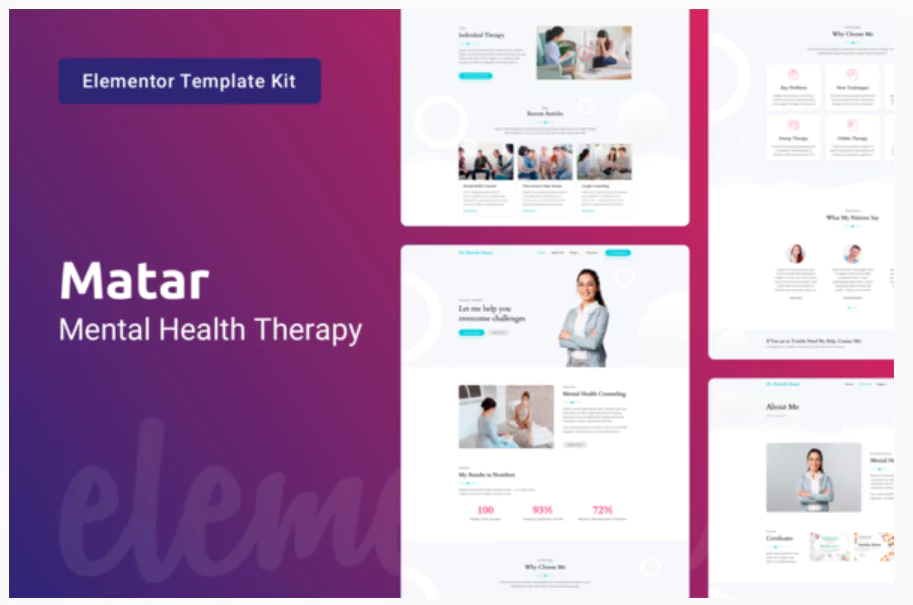 Matar — Mental Health Therapy Elementor Template Kit