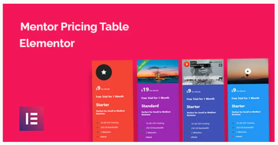 Mentor Pricing Table for Elementor