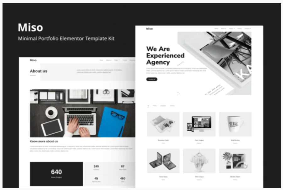 Miso - Minimal Portfolio Elementor Template Kit