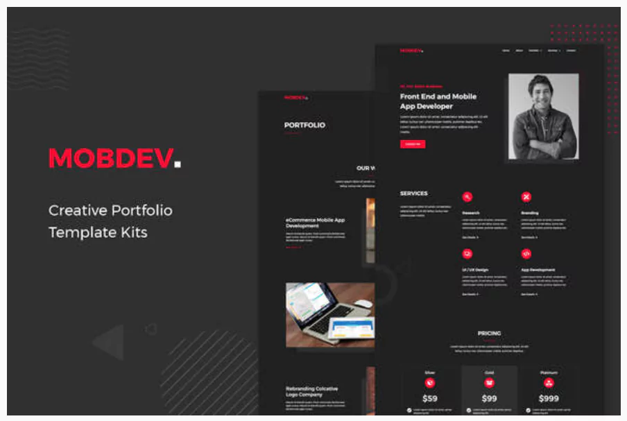 Mobdev - Creative Portfolio & Resume Elementor Template Kit