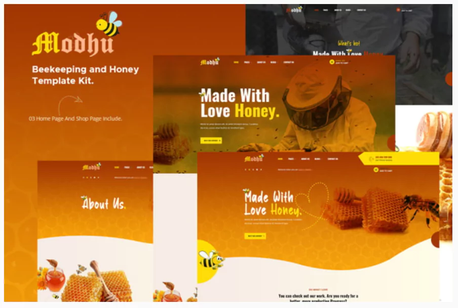 Modhu - Beekeeping & Honey Elementor Template Kit