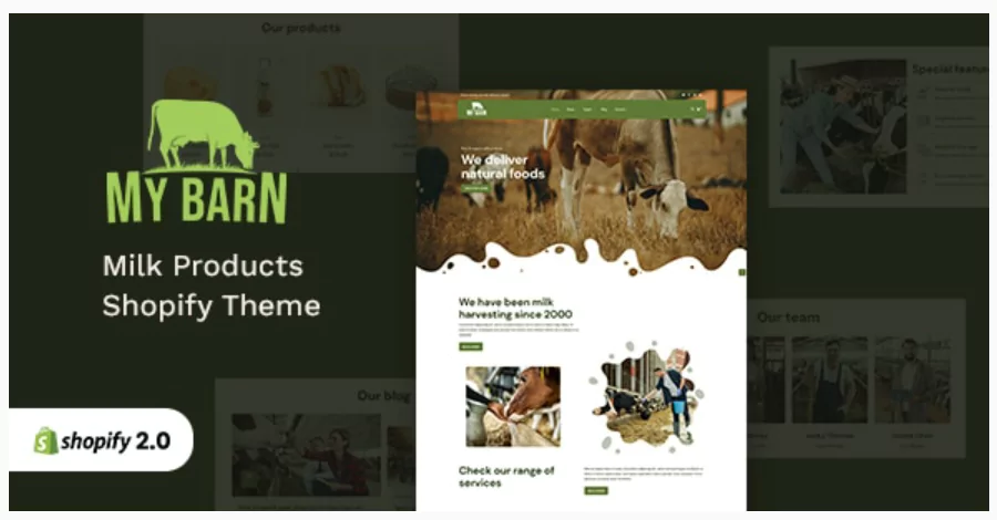 Mybarn - Organic Food, Milk Store Shopify Theme