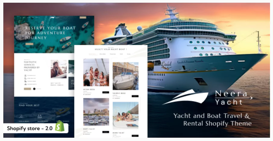 Neera - Yacht Boat & Travel Rental Services Shopify Theme