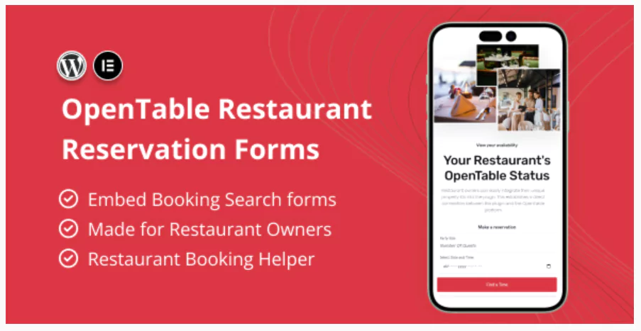 OpenTable Restaurant Reservation Forms for Elementor