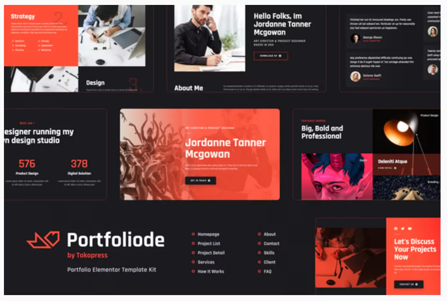 Portfoliode | Personal CV/Resume & Portfolio Elementor Template Kit