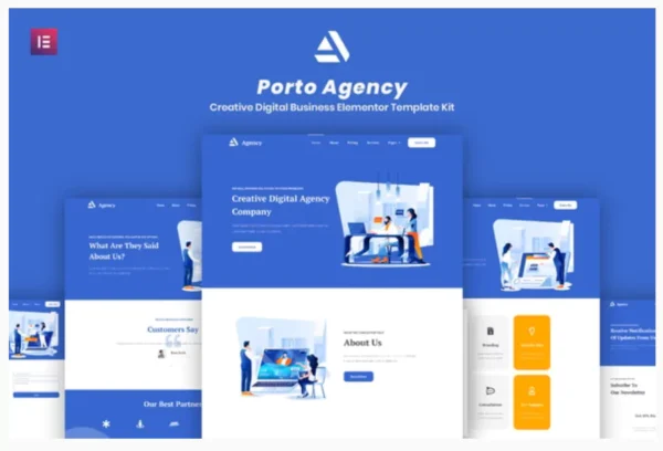 Porto Agency - Creative Digital Business Elementor Template Kit