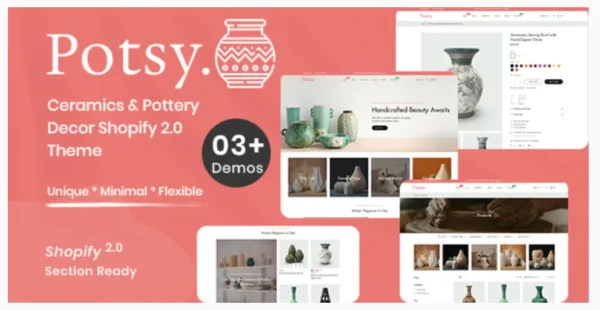 Potsy - Ceramics & Pottery Decor Shopify 2.0 Theme