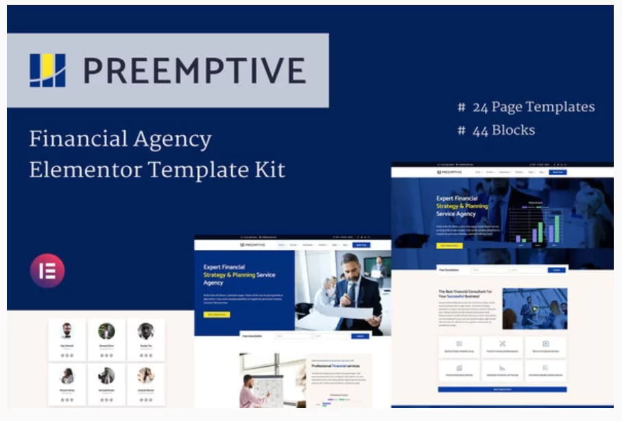 Preemptive - Business & Finance Elementor Template Kit