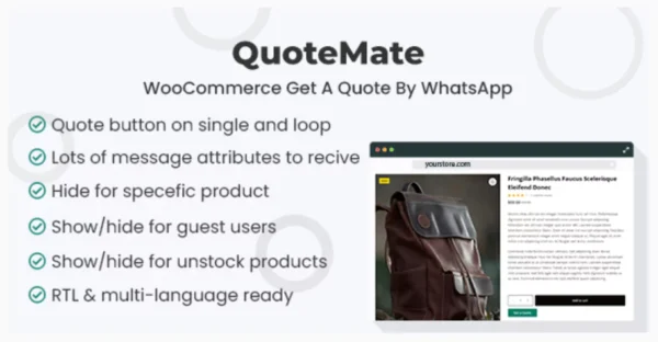 QuoteMate - WooCommerce Get A Quote By WhatsApp