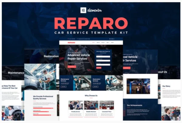 Reparo - Car Service Elementor Template Kit