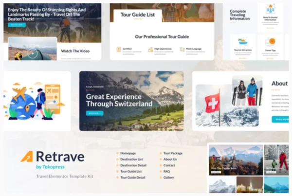Retrave | Travel & Tour Agency Elementor Template Kit