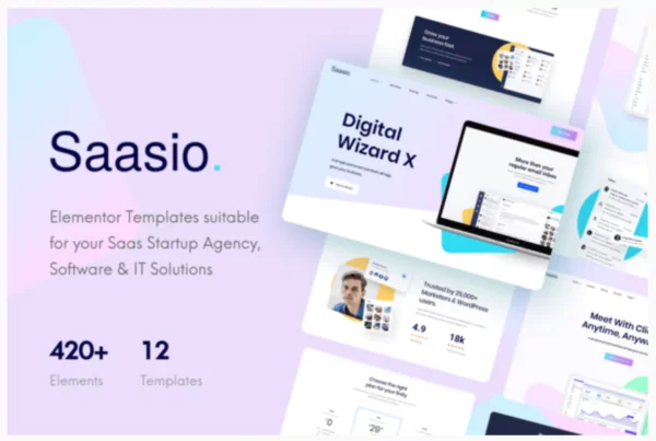 Saasio - Saas & Startup Elementor Template Kit