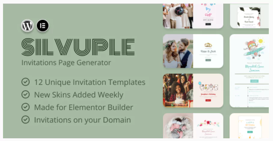 Silvuple - Online Invitations Maker (Addon For Elementor)