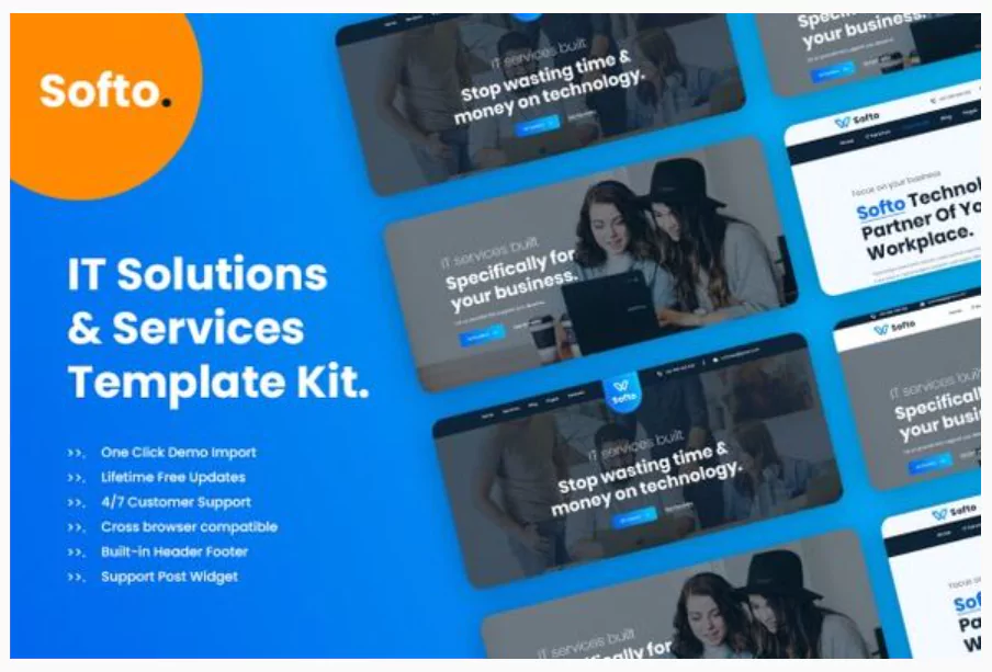 Softo IT Solutions & Business Elementor Template Kit