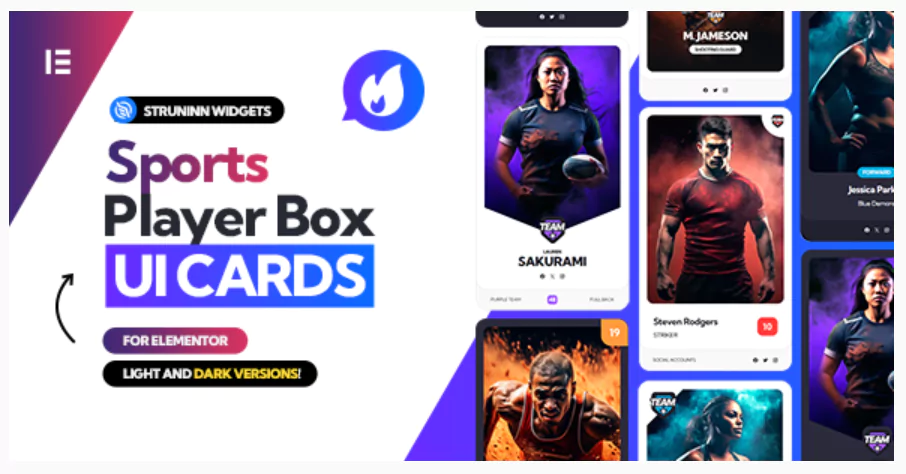 Struninn - Sports Player - UI Cards for Elementor