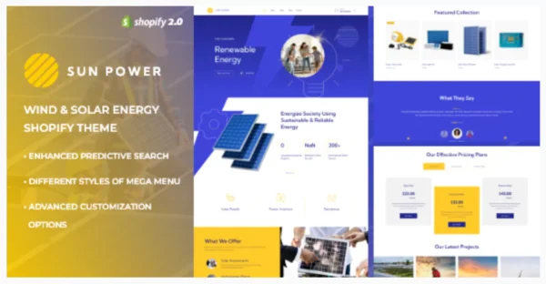 SunPower - Solar & Wind Energy Store Shopify Theme