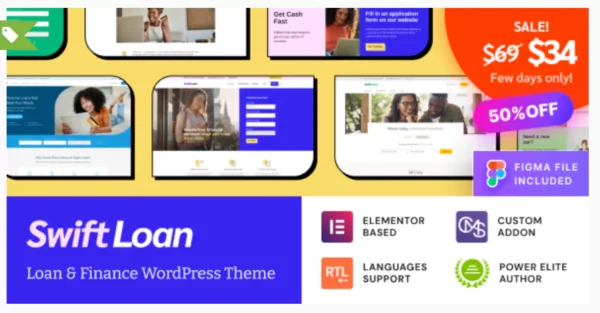 Swift Loan - Payday & Banking Finance WordPress Theme