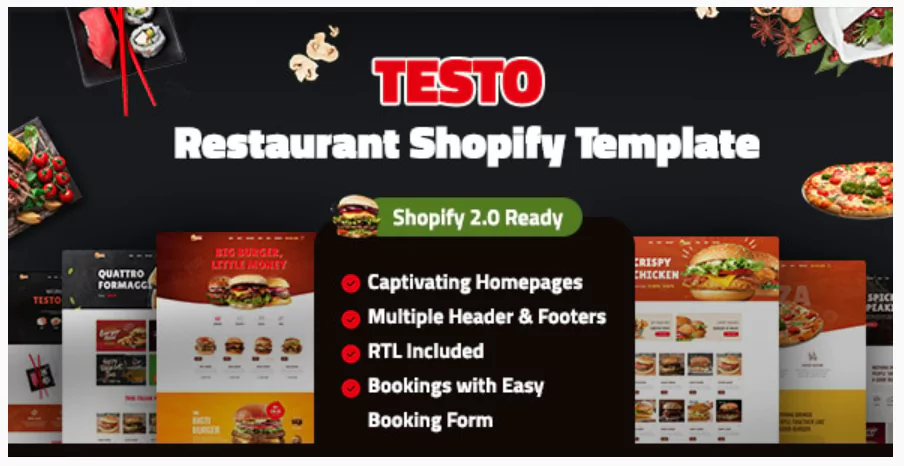 Testo - Fast Food Cafe Restaurant Shopify Theme