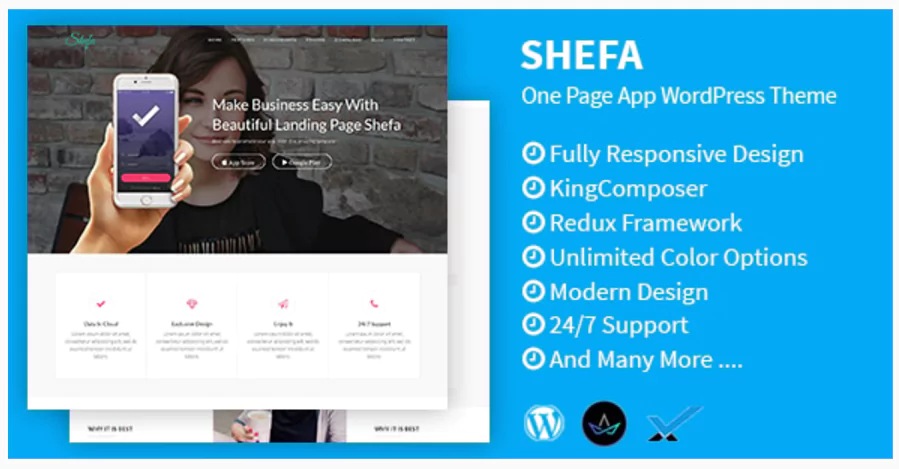 Shefa - One Page App WordPress Theme