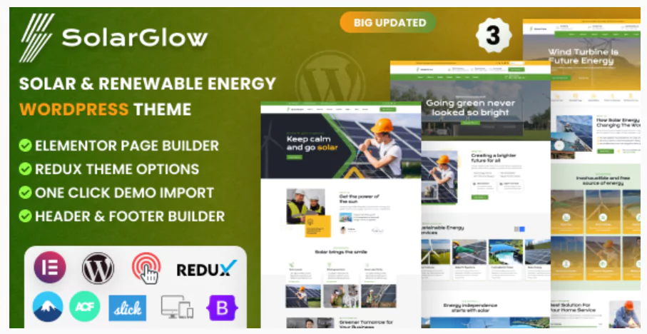 Solar & Renewable Energy Elementor WordPress Theme