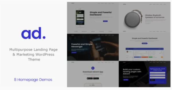 Advent - Landing Page Marketing WordPress Theme