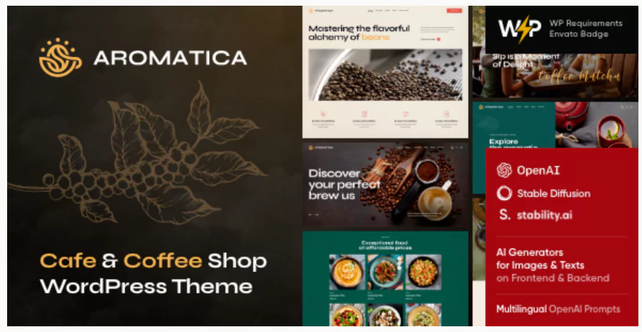 Aromatica - Cafe & Coffee Shop WordPress Theme