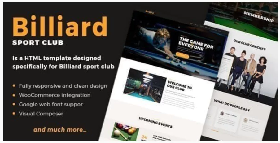 Billiard - Creative Sporting WordPress Theme