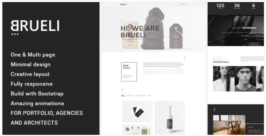 Brueli - Minimal Portfolio / Agency / Architect WordPress Theme