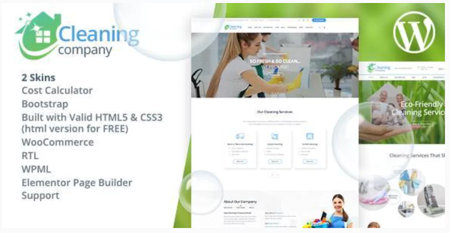 Cleaning Services WordPress Theme + RTL