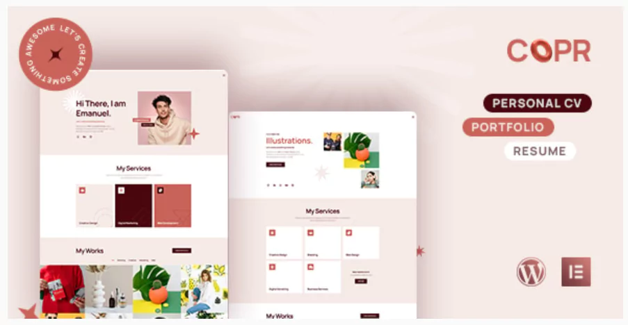 Copr - One Page Personal Portfolio, CV and Resume WordPress Theme