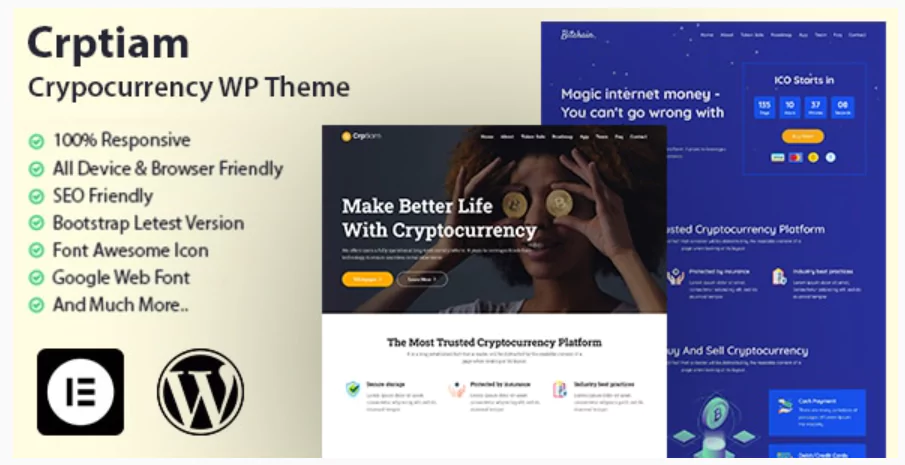 Crptiam - Cryptocurrency WordPress Theme