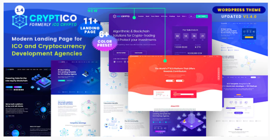 Cryptico - ICO Crypto Landing & Cryptocurrency WordPress Theme​