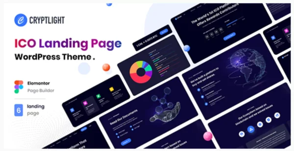 Cryptlight - ICO NFT AI Landing Page WordPress Theme