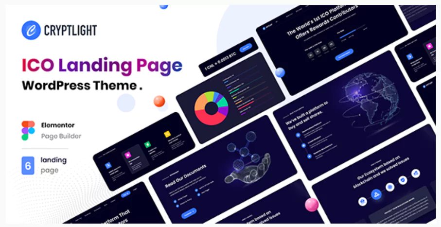 Cryptlight - ICO NFT AI Landing Page WordPress Theme