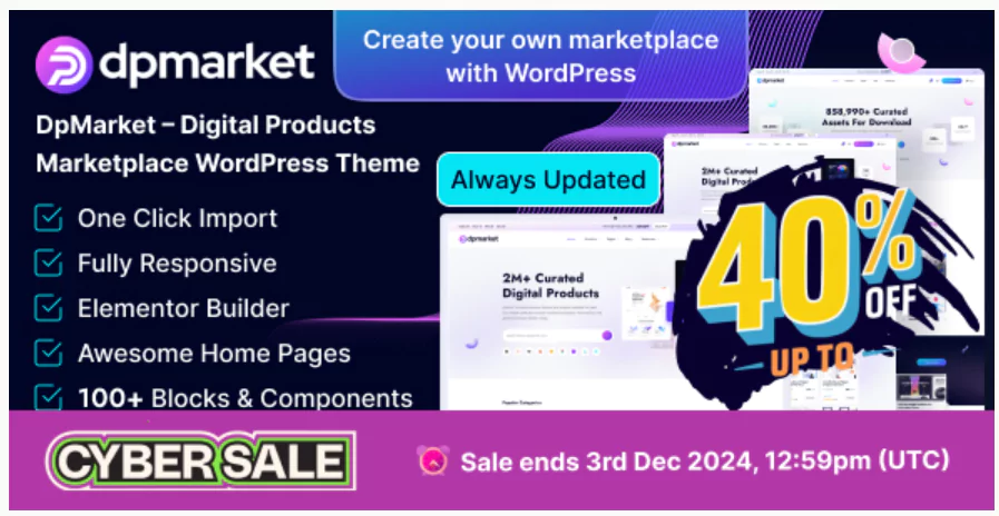 DpMarket – Digital Marketplace Multi-Vendor WooCommerce Theme Multipurpose
