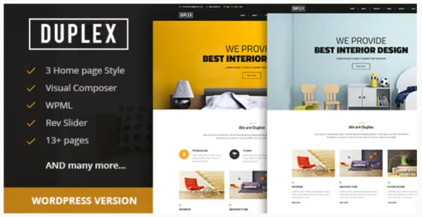 Duplex - Interior and Architecture Design WordPress Theme