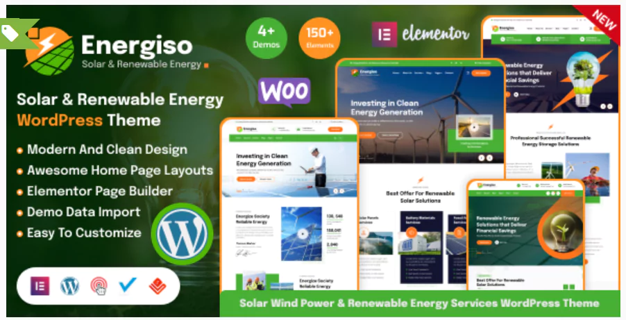Energiso - Solar Technology & Renewable Energy WordPress Theme