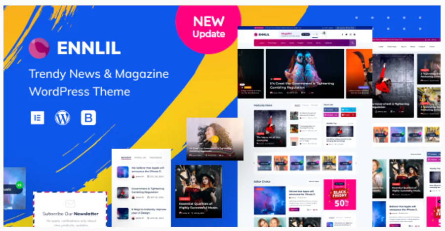 Ennlil - Modern Magazine WordPress Theme with Dark Mode + WooCommerce