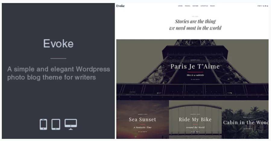 Evoke - Photo Stories WordPress Blog Theme