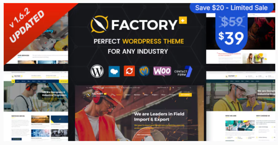 Factory Plus - Industry and Construction WordPress Theme