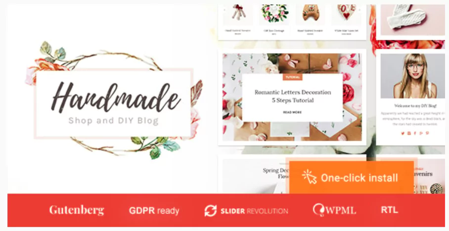 Handmade Shop - Handicraft Blog & Store Creative WordPress Theme