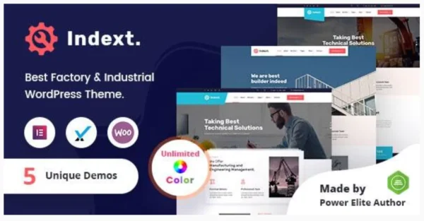 Indext - Industrial Business WordPress Theme + RTL