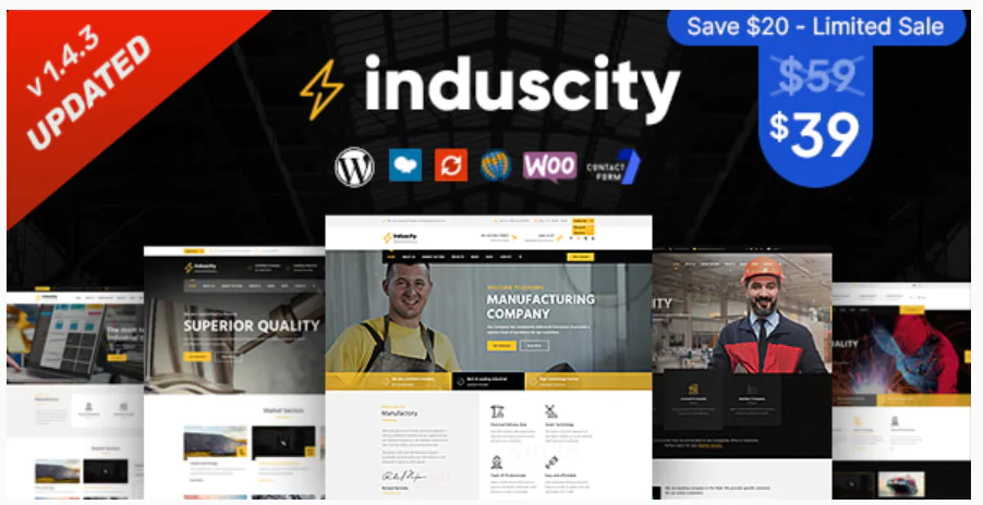 Induscity - Factory and Manufacturing WordPress Theme