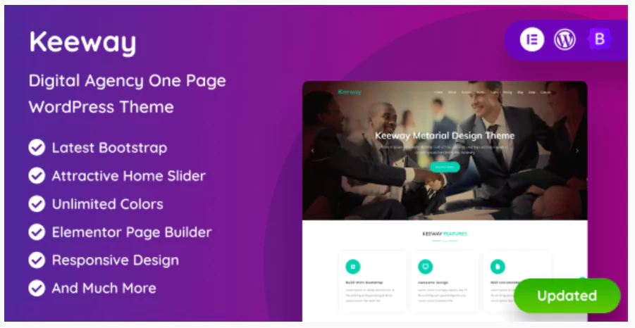 Keeway - Digital Agency One page WordPress Theme