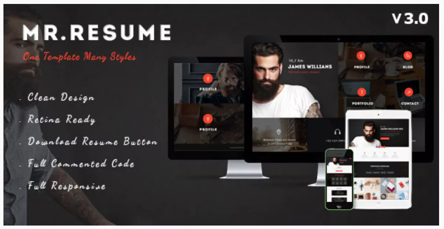 Morgan - Resume, vCard, Personal, Profile and Portfolio WP Theme