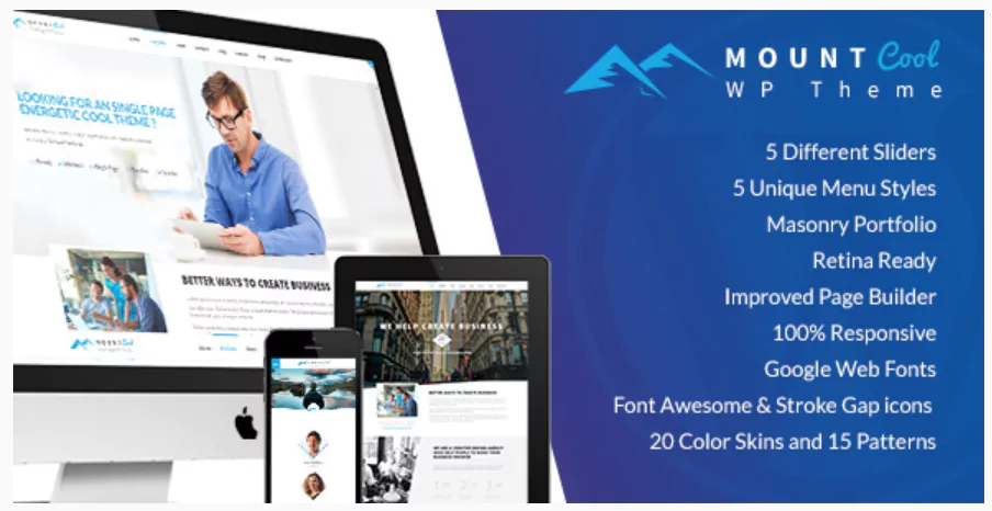 MountCool - Single Page Portfolio WordPress Theme