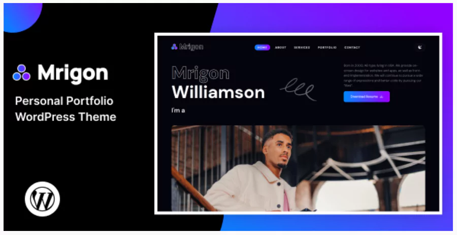 Mrigon – Personal Portfolio WordPress Theme