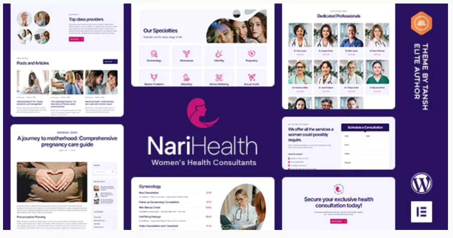 NariHealth Women's Health Consultant WordPress Theme