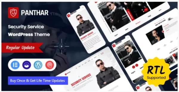 Panthar - Private Security & CCTV Service WordPress Theme + RTL
