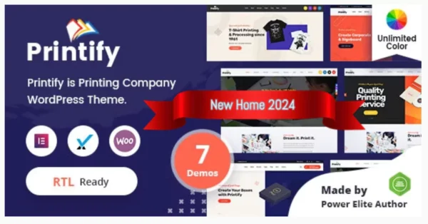 Printify - Printing Company WordPress Theme + RTL